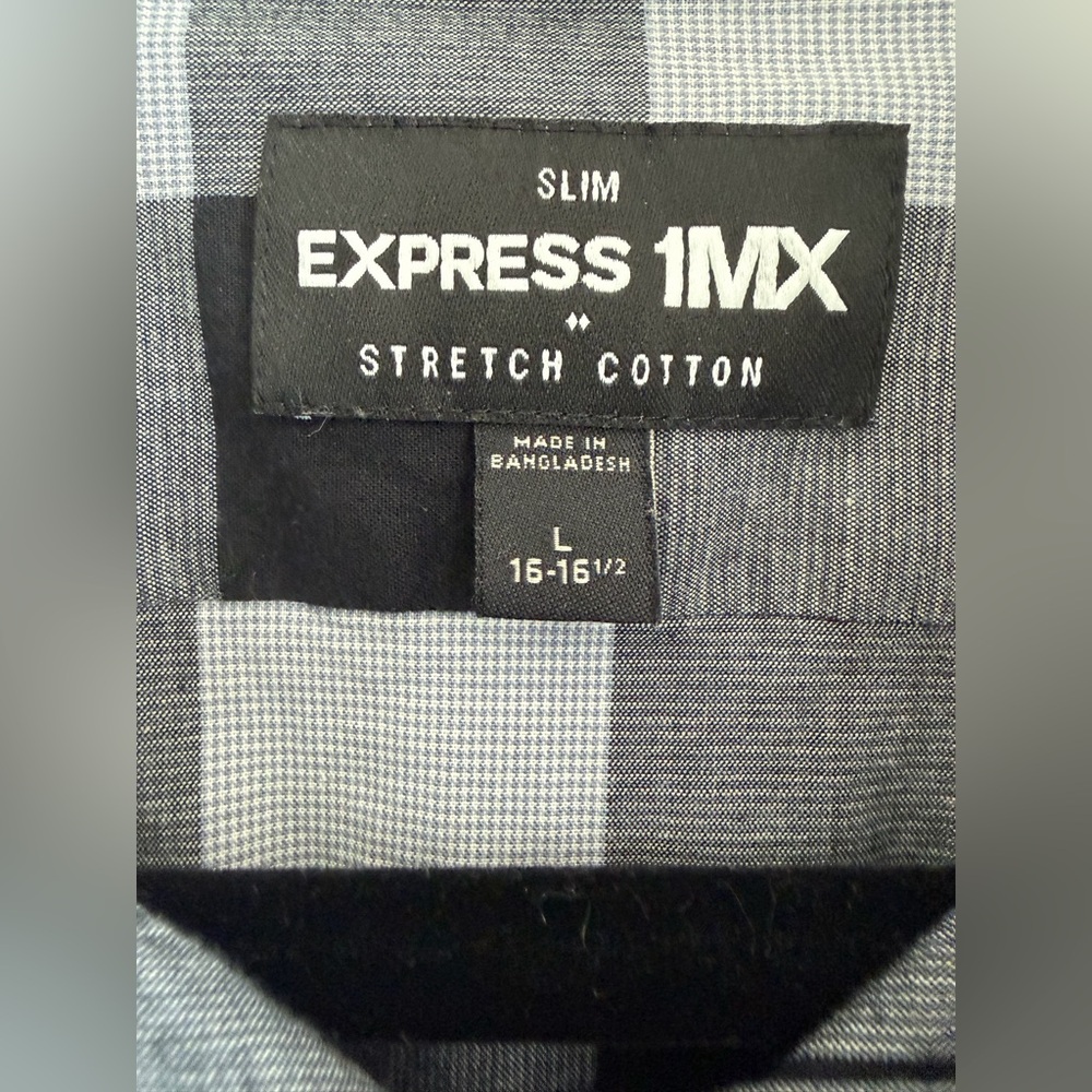 Express Monochrome Checkered Button-Down Shirt - image 3